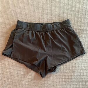 Women's Black Brooks Running Gym Workout Shorts Built in Brief Pockets Size M